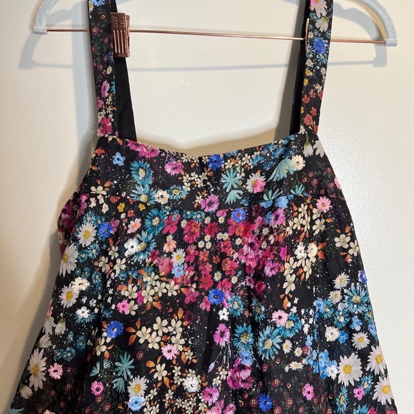 Anthropologie Floral Organdy Tiered Embellished Sequins Midi Dress 2x - Picture 10 of 13